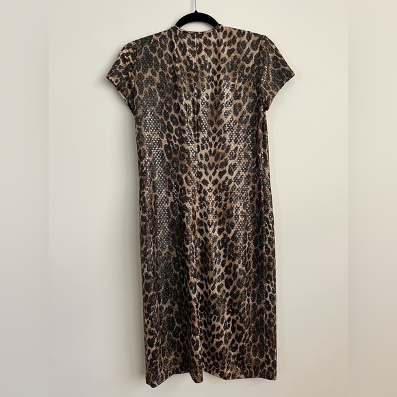 Jackie Roger’s NY Like New Short Sleeve Leopard Print Dress. Size S - Picture 5 of 6